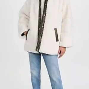 💐 Frame Oversized Sherpa Army Jacket White Size XL Neiman Marcus